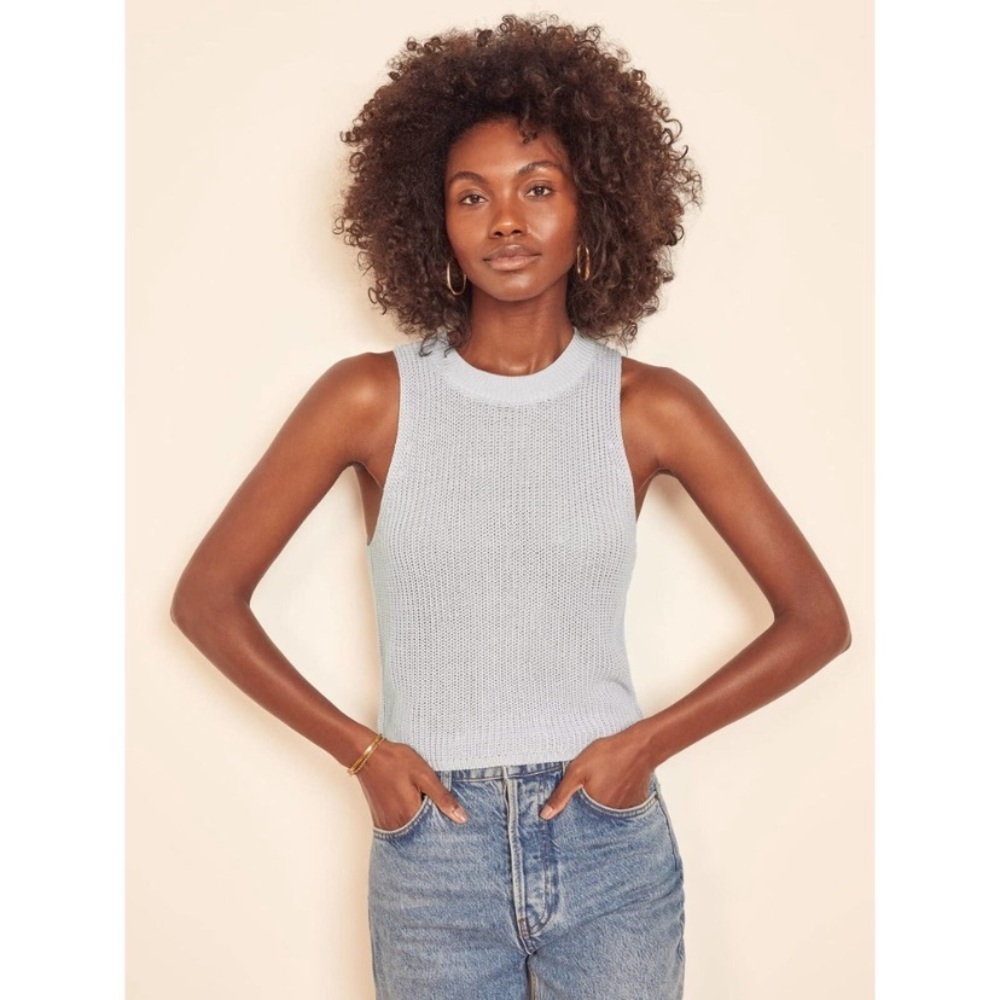Reformation Light blue Knit Tank Top